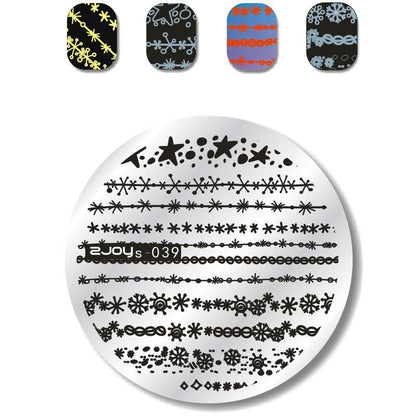 Nail Art Tools Stamping Stainless Steel Designs Shiny Pattern Stencils 5.5x5.5cm