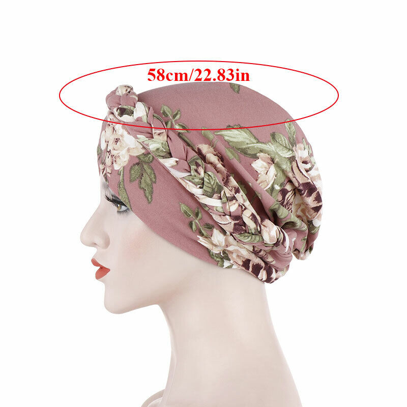 Muslim Women Braid Turban Hijab Hat Hair Loss Bonnet Chemo Cap Wrap Headscarf*