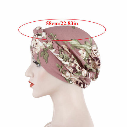 Muslim Women Braid Turban Hijab Hat Hair Loss Bonnet Chemo Cap Wrap Headscarf*