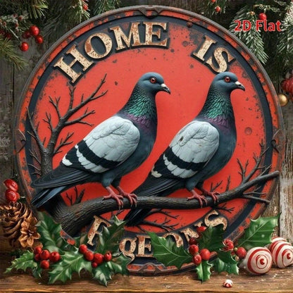 Vintage 8x8 Tin Sign Retro Kitchen Wall Art Home Is Where The Heart Is for Bar