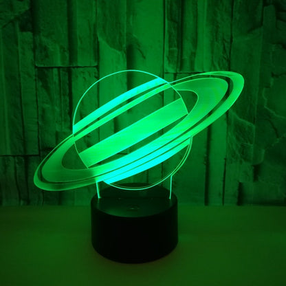 3D Planet Saturn 7 Color Lighting Night Light LED Desk Lamp Touch Decor Gift