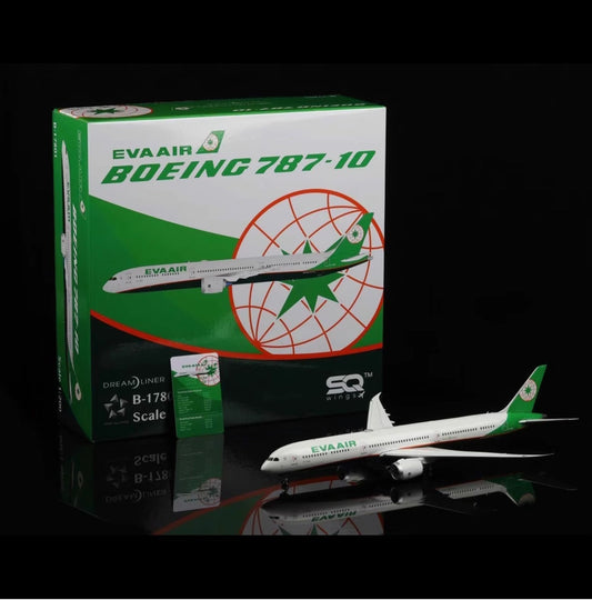 1:200 SQ Wings EVA Air B787-10 B-17801 Passenger Airplane Diecast Plane Model