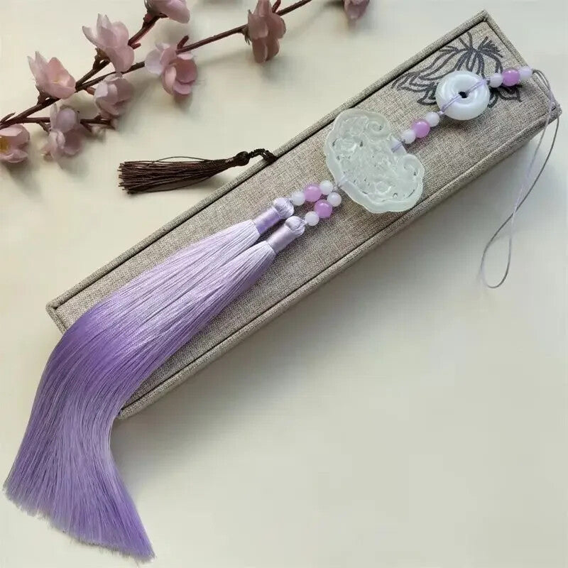 Hanfu Green Jade Tassel Pendant Pressure Skirt Pendant Accessories Antique Hanfu