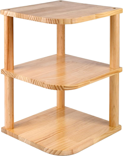 Wooden 3 Tier Corner Shelf Organizer Desktop Countertop for Kitchen Bathroom