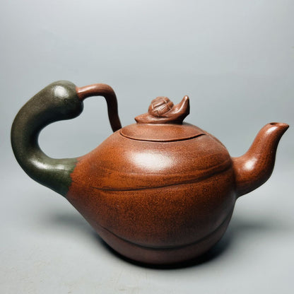 Vintage Chinese Yixing Purple Clay Teapot Zisha Ceremony Ceramic Pumpkin Teaware