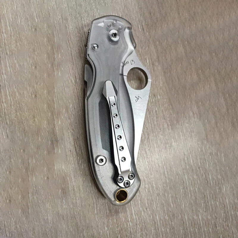 1 Pair Transparent Acrylic Knife Handle Scales for Spyderco C223 Para3 Knives