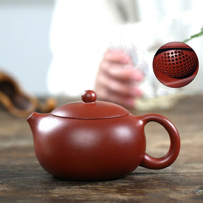 Yixing Zisha Dahongpao Clay Pottery Tea Pot Xishi Pot Ball Shaped Infuser Holes