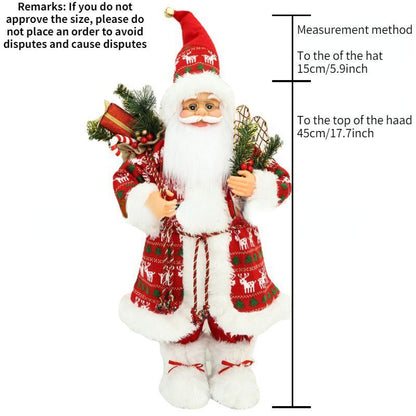 Christmas Ornaments 30-45cm Large Santa Claus Dolls Standing Figurine Home Decor