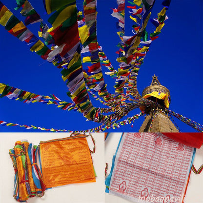 New 20 Sheets 5M Religious Flags Buddhist Supplies Colour Print Prayer Flag