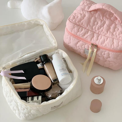 Flower Cloth Makeup Bag Cosmetic Organizer Storage Handbag Box Shape Toiletry