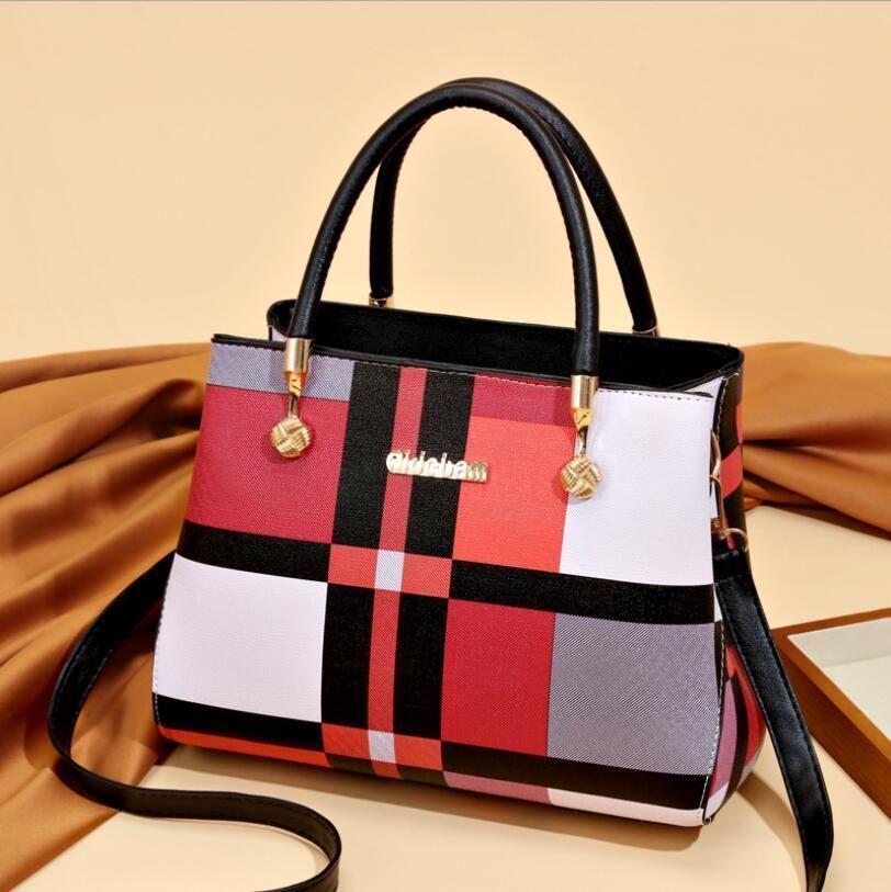 Handbag Luxury Bag Plaid Printed Bag Crossbody Tote Big Purse Elegant Pouch 1 PC