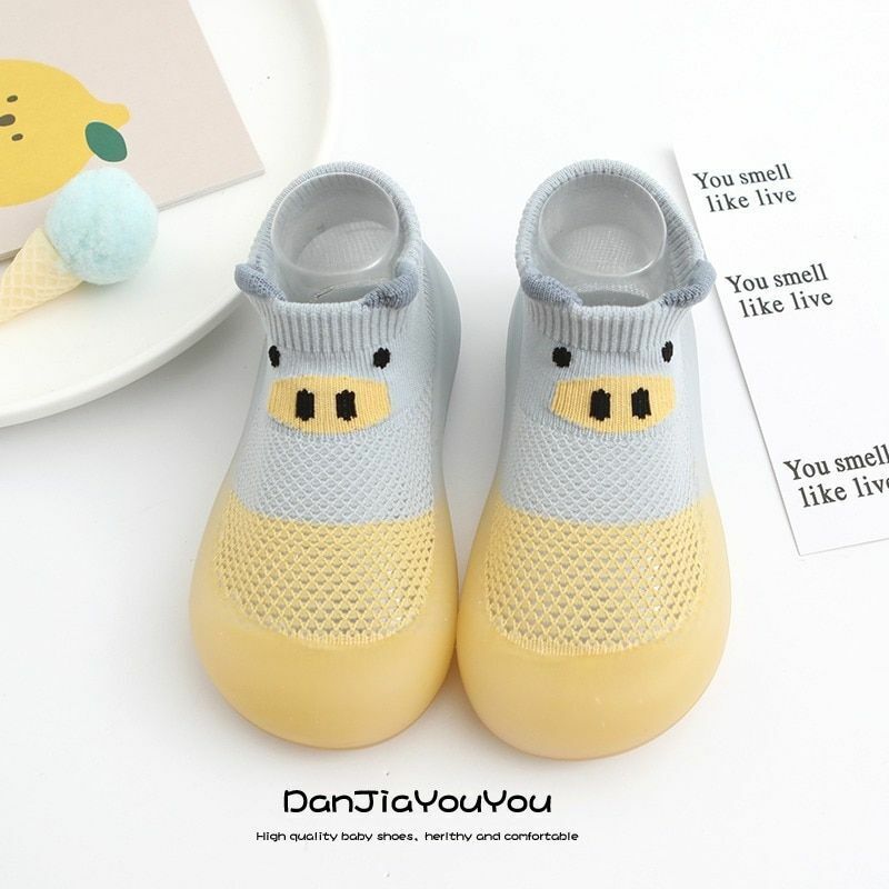 Sock Shoes Baby Boys Girls Autumn Non-slip Floor Kids Soft Rubber Toddler Knit