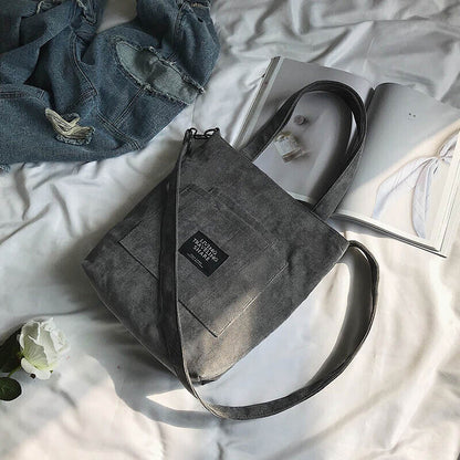 Women Shoulder Bags Cloth Fabric Handbags Zip Crossbody Bag Shopping Bag Ladies