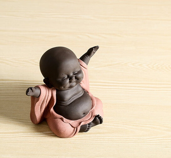 H13cm Happy Buddha Yixing Zisha Purple Clay Tea Pet Home Decoration On Tea Tray