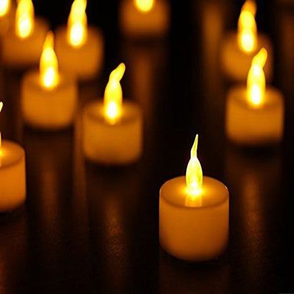 Etronic Battery Powered Flameless LED Tea Light Candles for Parties Ivory