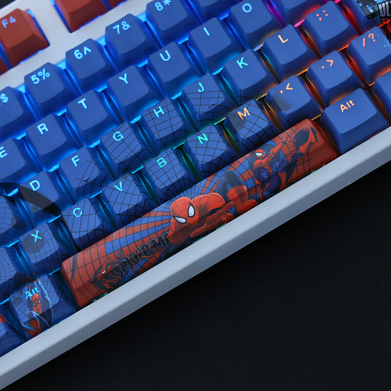 NEW Spiderman 108 PBT Translucent Keycaps OEM Height F/Mechanical Keyboard