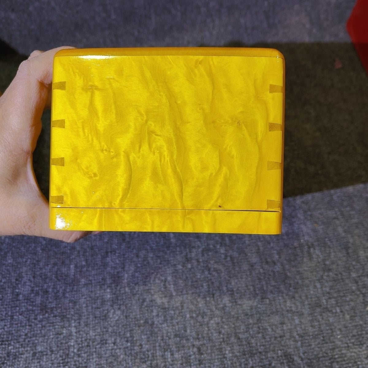 Golden Nanmu Wood Tissue Box 8.664.723.54in Solid Wood Decor