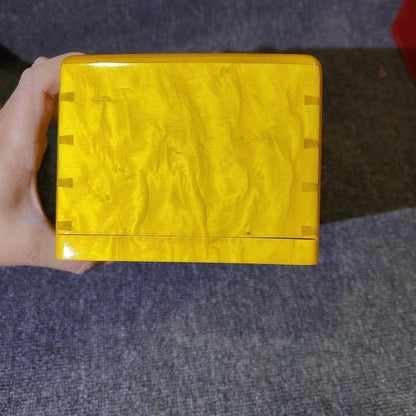 Golden Nanmu Wood Tissue Box 8.664.723.54in Solid Wood Decor