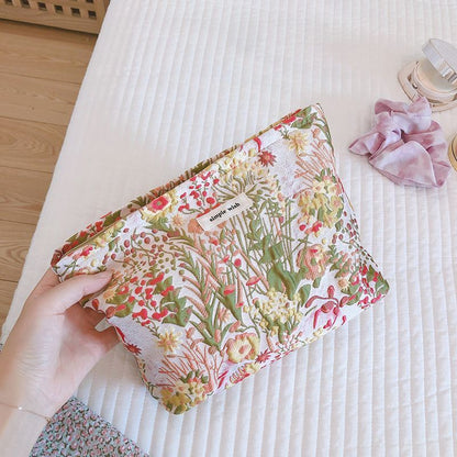 Romantic Cosmetic Bag Fabric Clutch Fresh Makeup Travel Organizer Storage Pouch