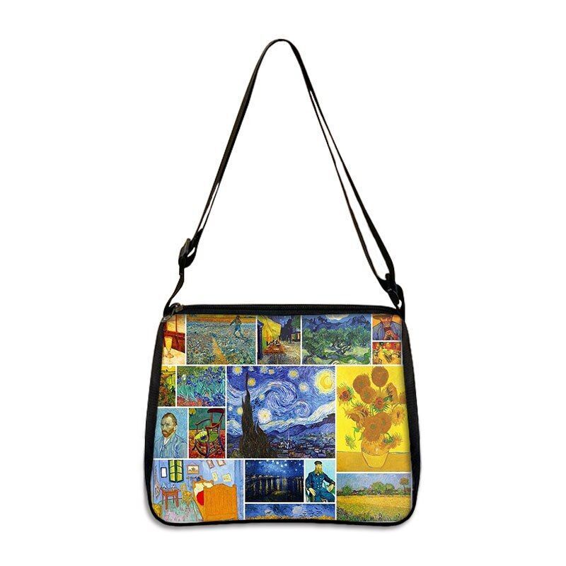 Famous Paintings Handbag Women Shoulder Bags Shopping Bag Canvas Pouch Zipper