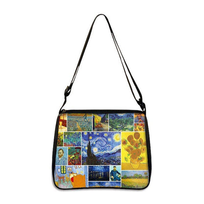 Famous Paintings Handbag Women Shoulder Bags Shopping Bag Canvas Pouch Zipper