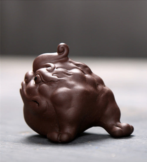 creative tea pet yixing zisha purple clay ornament tea play ox table decoration