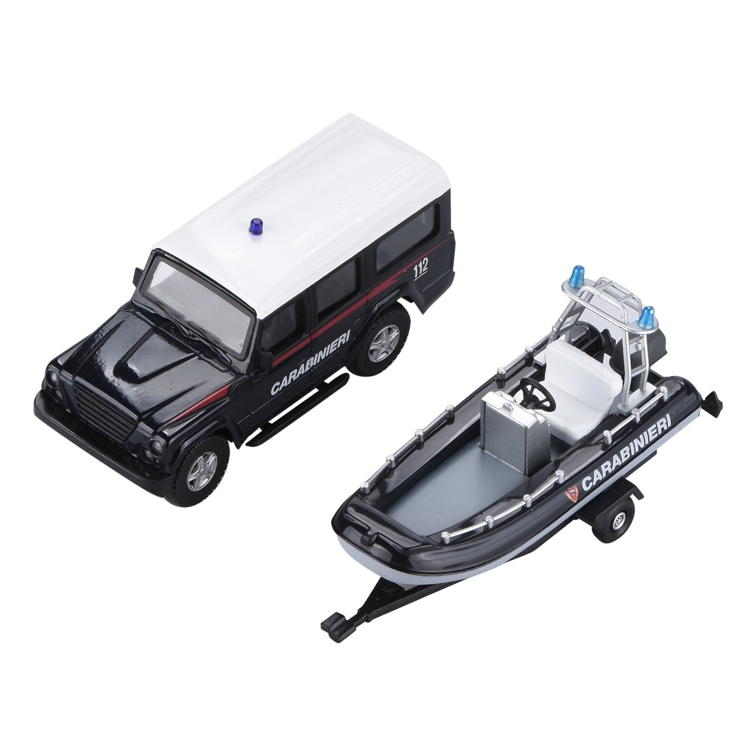 1/43 Coast Guard Police Fire Truck Speedboat Trailer Alloy Model Toy For Kid