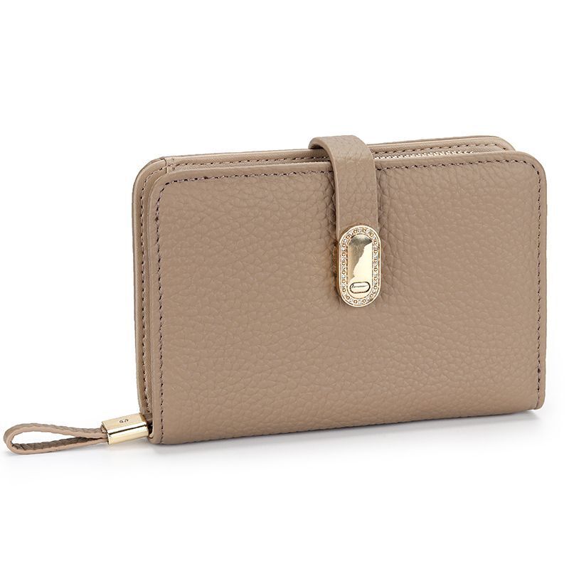 Wallet Genuine Leather Short Wallet Multi Card Slot Zipper Zero Wallet Card Bags