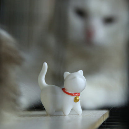 Lovely Porcelain Cat Tea Pet Microlandschaft Decoration Lovely Animal Tea Play
