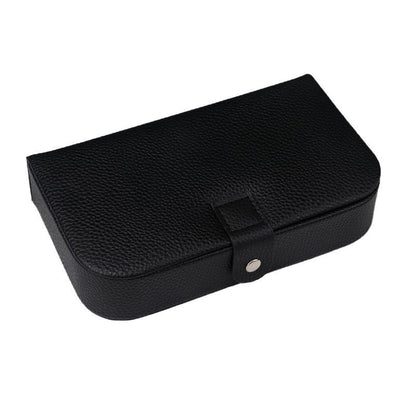 Jewelry Box Travel Organizer PU Necklace Ring Earring Storage Case 19.5x11x4.5cm