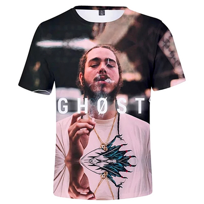 Camisetas Sublimadas Hombre POST MALONE T-Shirt Camisas Moda Para Vestir Franela