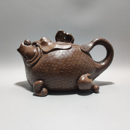 Vintage Chinese Yixing Purple Clay Teapot Zisha Ceremony Collection Rare Large