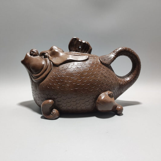 Vintage Chinese Yixing Purple Clay Teapot Zisha Ceremony Collection Rare Large