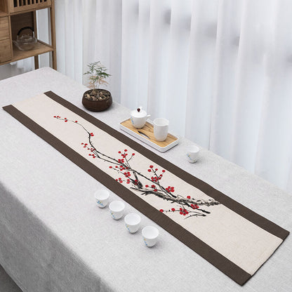 Linen Table Flag For Tea Set Handpainted Tea Mat Chinese Style Dinner Mat New
