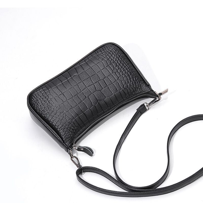 Genuine Leather Bag Fashion Cowhide Pattern Zipper Shoulder Messenger Handbags