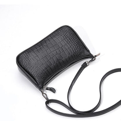 Genuine Leather Bag Fashion Cowhide Pattern Zipper Shoulder Messenger Handbags