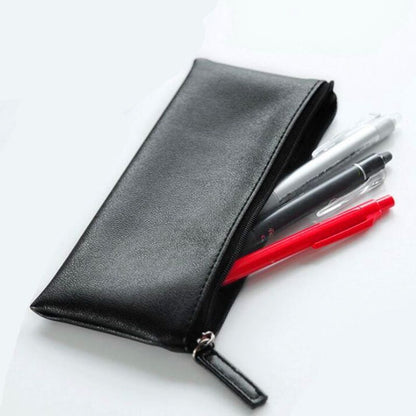 Pencil Case School Office Leather Pen Pouch Women Girl Make Up Kit Holder 19x8cm