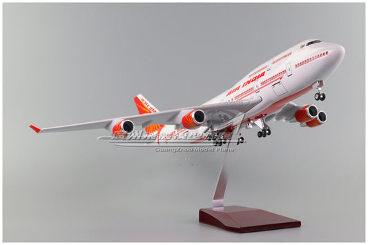 1:150 47CM AIR INDIA BOEING 747-400 Airplane Landing Gear Resin Aircraft Model