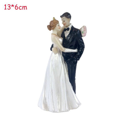 Wedding Cake Topper Resin Bride Groom Figurines Miniatures DIY Crafts Decoration