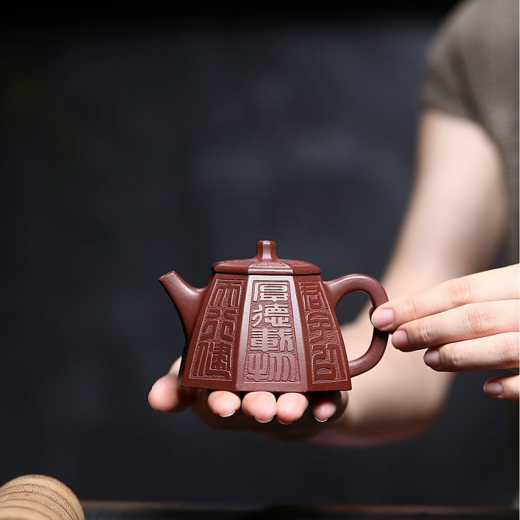 Marked Tea Pot Original Ore Real Yixing Zisha Purple Grit Tea Pot 200ml Handmade