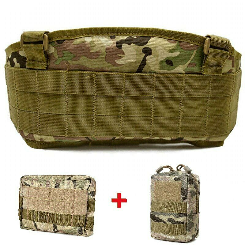 Tactical Belt Army Hunting Waist Support Waist Bag Carrier Adjustable SoftPadded