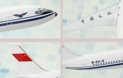 32CM 1:150 Risesoon CAAC BOEING 707 Passenger Airplane ABS Plastic Plane Model