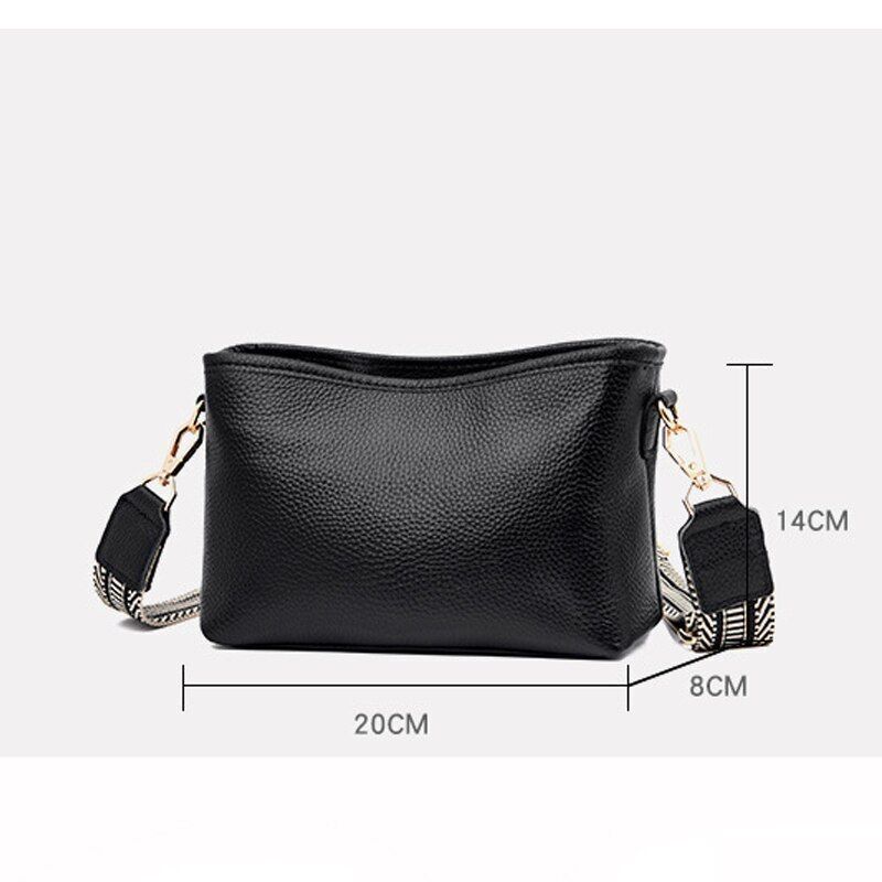 Casual Handbag Genuine Leather Bucket Vintage Tote Shoulder Bag Small Messenger