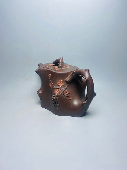 Chinese Yixing Zisha Clay Handmade Exquisite Teapot （梅花树桩 底款：蒋静明）