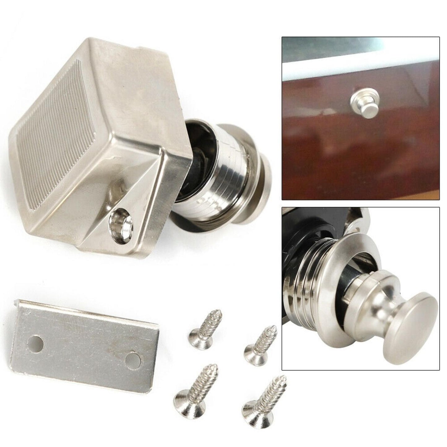 Push Button Catch Pop Up Lock Knob Latch Cupboard Camper RV Caravan Cabinet A