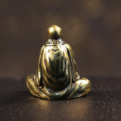 Brass Dharma Buddha Statue Bodhidharma Buddhism Figurine Tea Pet Decoration