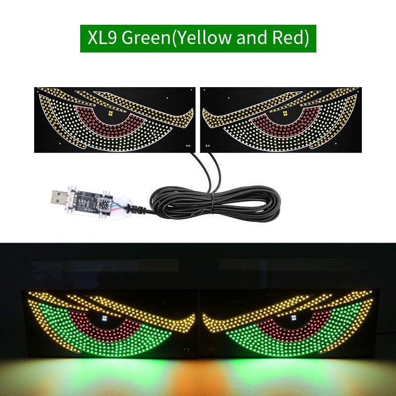 Car usb dynamic devil's eye light sticker car led display decorative light