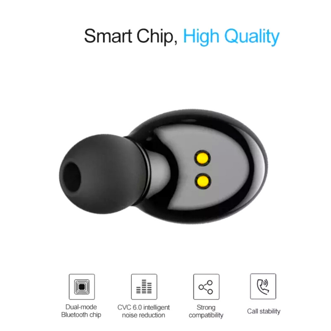 Bluetooth 5.0 Headset Wireless Earphone Mini Earbud Stereo In-Ear Headphone Mic