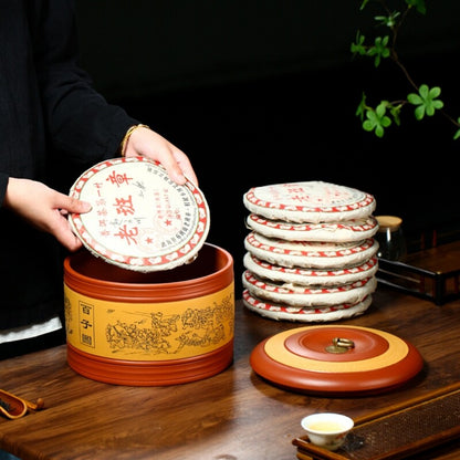 Handmade Tea Canister Sealed Health Care Real Yixing Zisha Dahongpao Clay Caddy