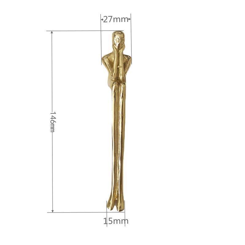 Drawer Handles Creative Ballet Dancer Brass Thinker Shape Wardrobe Cabinet Pulls